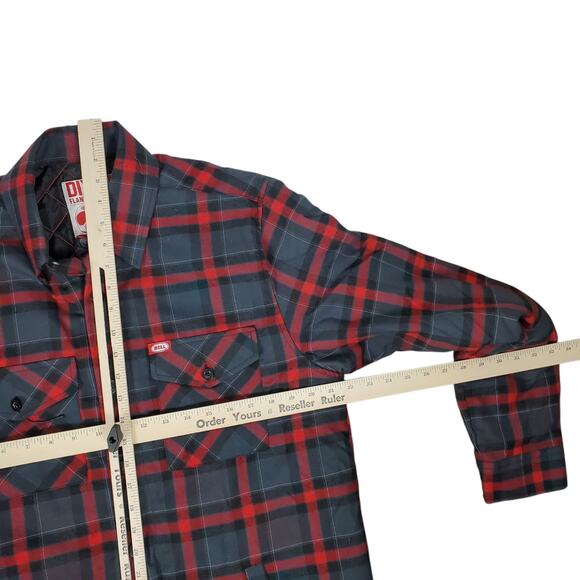 Dixxon Flannel Bell Helmets Collab Jacket Mens M Button Zip Up Work Wear Plaid - Picture 14 of 15